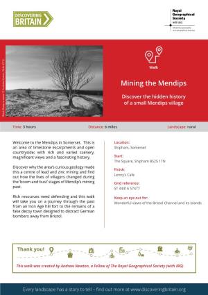 Mining the Mendips