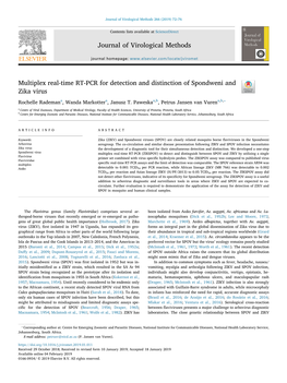 Journal of Virological Methods Multiplex Real-Time RT-PCR For