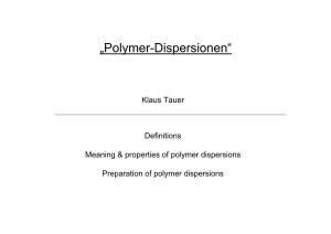 „Polymer-Dispersionen“