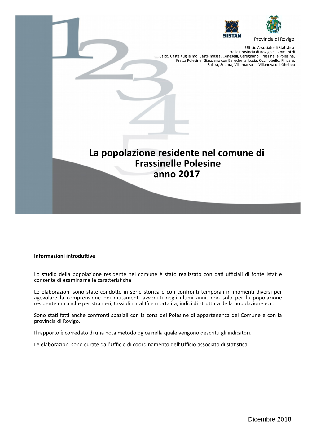 La Popolazione Residente Nel Comune Di Frassinelle Polesine Anno 2017