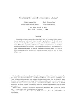 Measuring the Bias of Technological Change∗