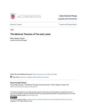 The Metrical Theories of Poe and Lanier