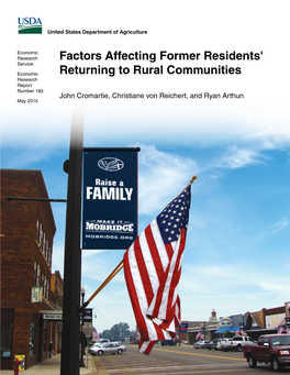 Factors Affecting Former Residents' Returning to Rural Communities, ERR-185, U.S