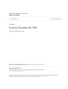 Current, December 06, 1984 University of Missouri-St