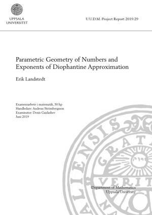 Parametric Geometry of Numbers and Exponents of Diophantine Approximation