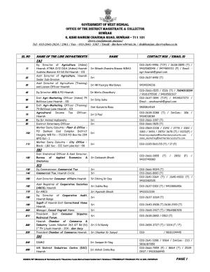 List of All Line Departments Along with Contact Details