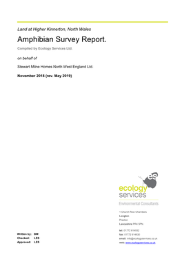 ESL Amphibian Survey Report