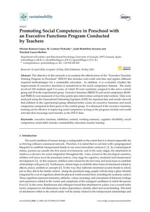 Promoting Social Competence in Preschool with an Executive Functions Program Conducted by Teachers