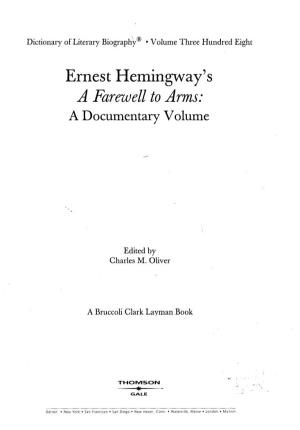 Ernest Hemingway's a Farewell to Arms: a Documentary Volume