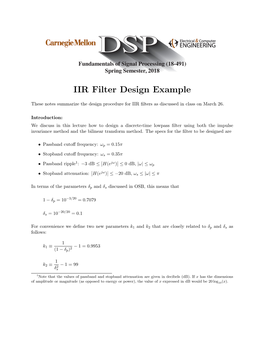 IIR Filter Design Example