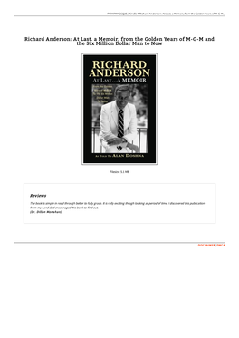 Download Book &gt; Richard Anderson: at Last. a Memoir, from the Golden