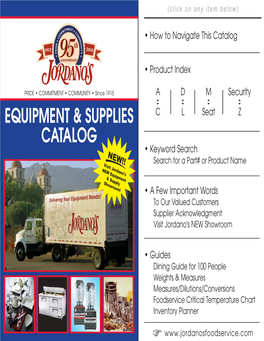 Equipment & Supplies Catalog