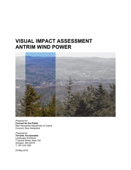 Visual Impact Assessment Antrim Wind Power