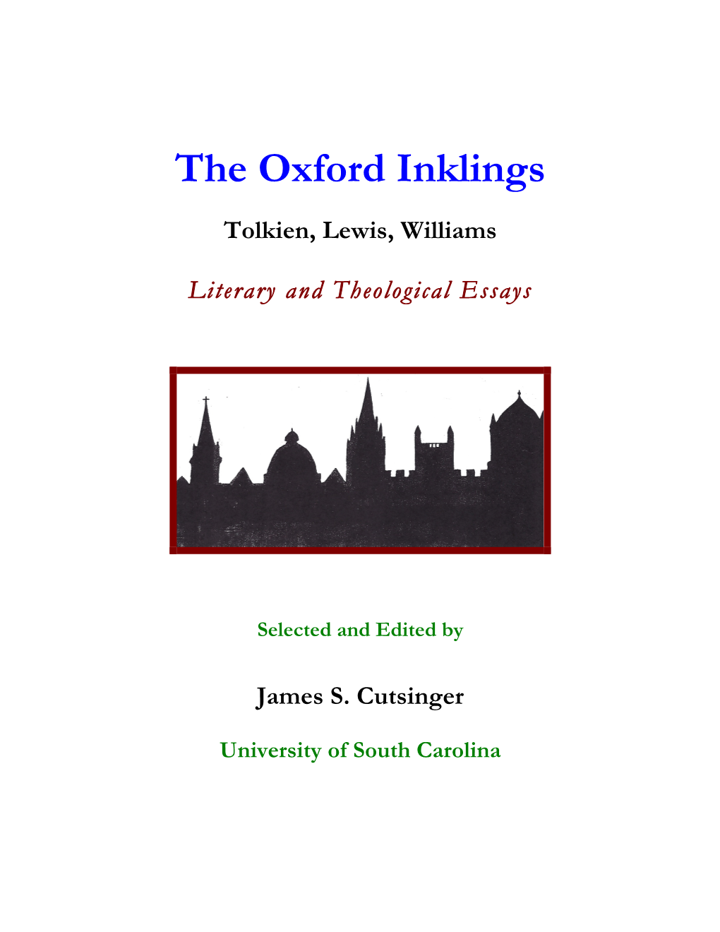 The Oxford Inklings Cover and Contents