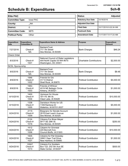 Expenditures Sch-B