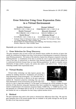 Gene Selection Using Gene Expression Data in a Virtual Environment