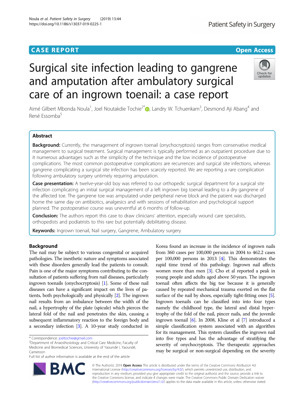 Surgical Site Infection Leading To Gangrene And Amputation After - DocsLib