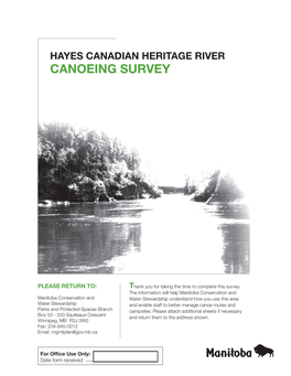 Hayes River Canoe Route Survey