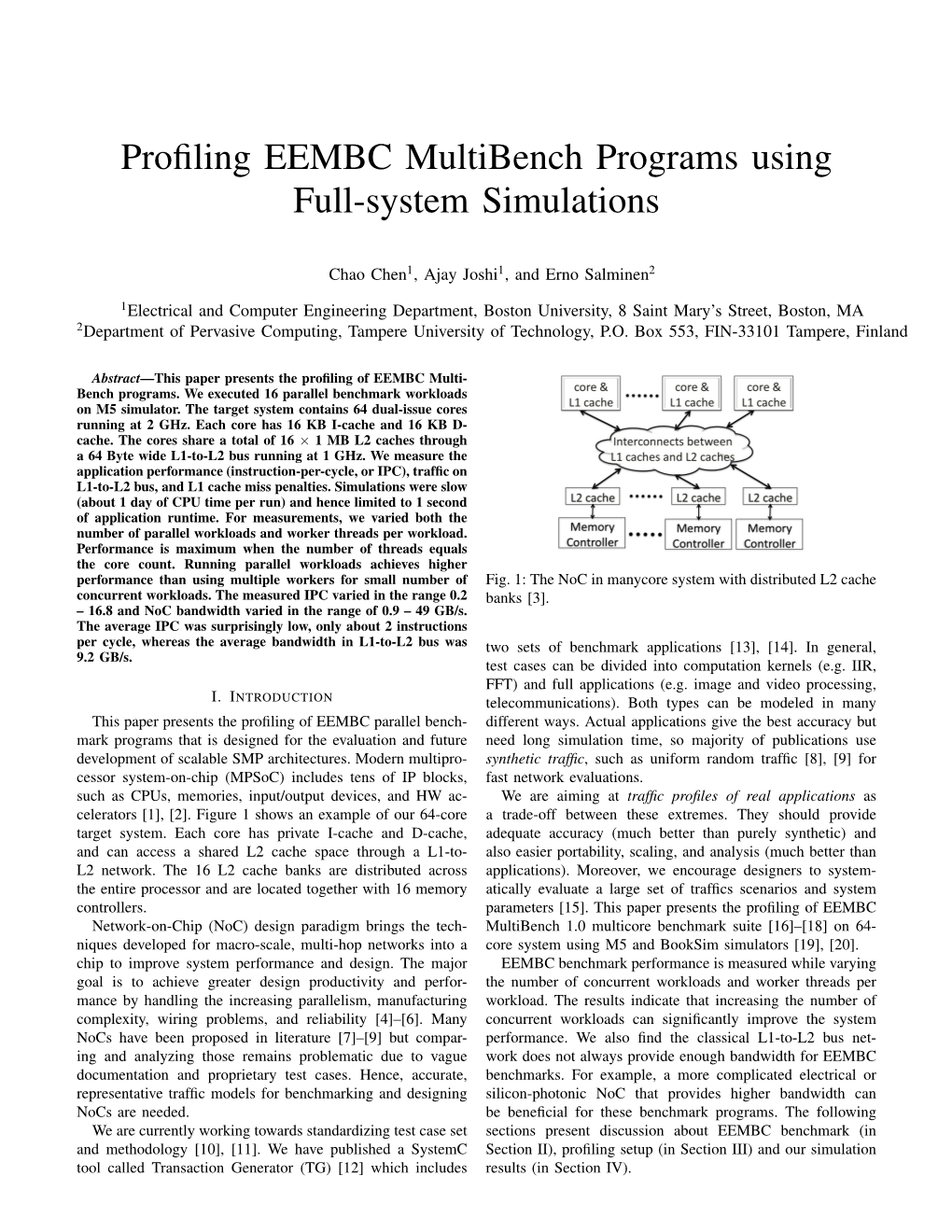 Profiling EEMBC Multibench Programs Using Full-System