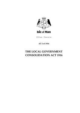 The Local Government Consolidation Act 1916