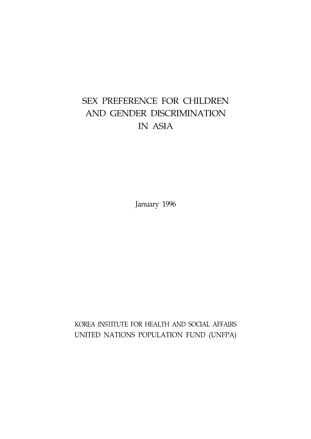 Sex Preference for Children Sex