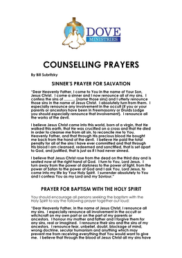 Counselling Prayers