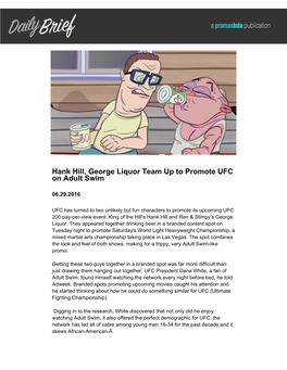Hank Hill, George Liquor Team up to Promote UFC on Adult Swim