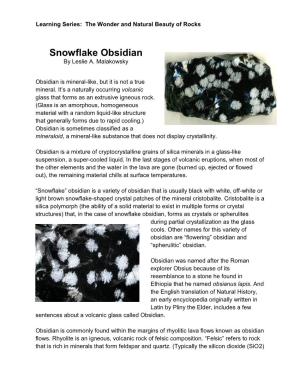 Mar- Snowflake Obsidian