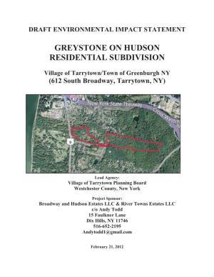 Greystone-On-Hudson Draft Environmental Impact Statement