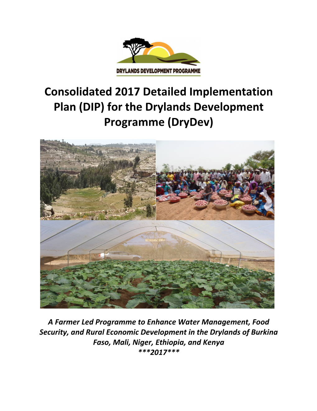 Consolidated 2017 Detailed Implementation Plan (DIP) for the Drylands Development Programme (Drydev)