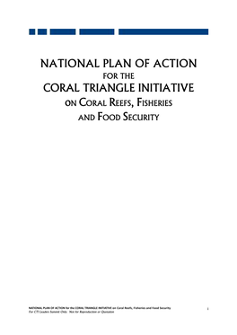 Coral Triangle Initiative National Plan of Action