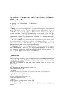 Formalising Σ-Protocols and Commitment Schemes Using Crypthol