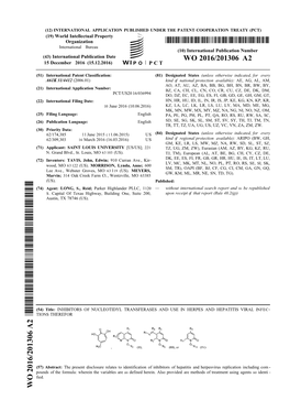 WO 2016/201306 A2 15 December 2016 (15.12.2016) P O P C T