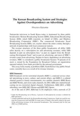 The Korean Broadcasting System and Strategies Against Overdependence on Advertising