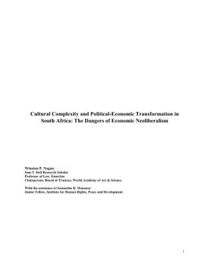 Cultural Complexity and Political-Economic Transformation in South Africa: the Dangers of Economic Neoliberalism