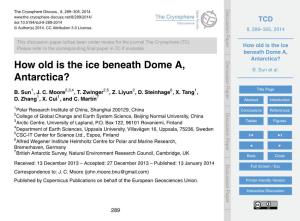 How Old Is the Ice Beneath Dome A, Antarctica?