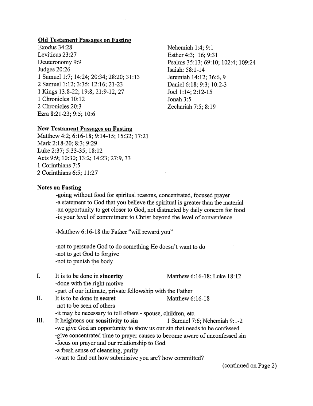 Old Testament Passages on Fasting Exodus 34:28 Leviticus 23:27