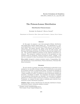 The Poisson-Lomax Distribution