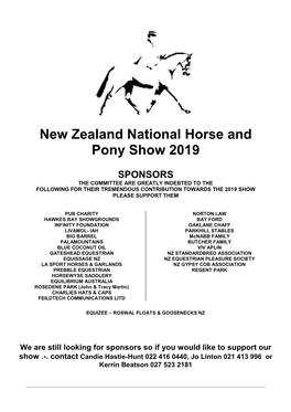 New Zealand National Horse and Pony Show 2019