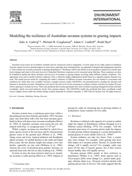 Modelling the Resilience of Australian Savanna Systems to Grazing Impacts