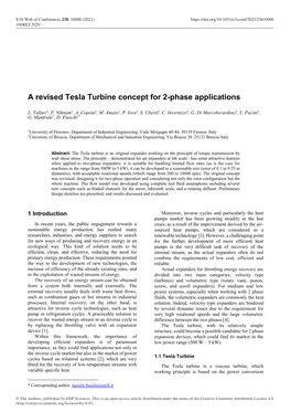 A Revised Tesla Turbine Concept for 2-Phase Applications