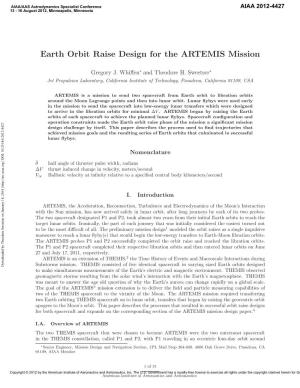 Earth Orbit Raise Design for the ARTEMIS Mission