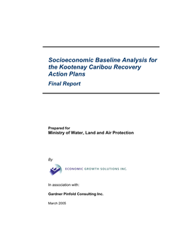 Kootenay Socioeconomic Baseline Analysis