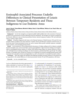 Eosinophil-Associated Processes Underlie Differences in Clinical