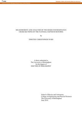 Measurement and Analysis of the Resolved Resonance Cross Sections of the Natural Hafnium Isotopes