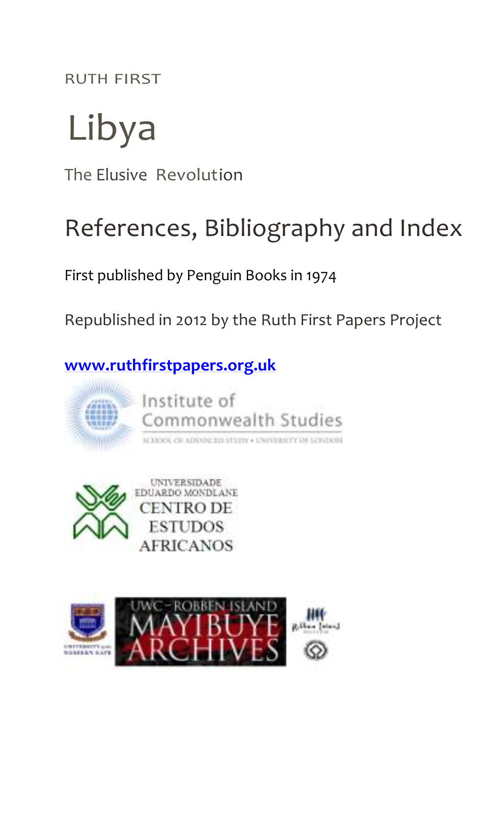 References, Bibliography and Index