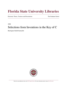Selections from Inventions in the Key of C Barrington Smith-Seetachitt