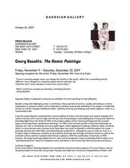 Georg Baselitz: the Remix Paintings