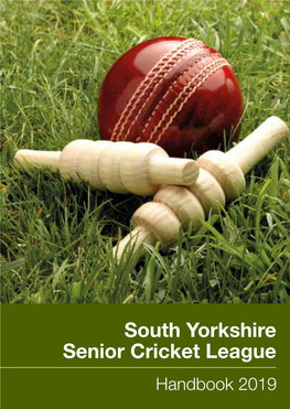 South Yorkshire Senior Cricket League Handbook 2019 SYSCL Annual Dinner and Presentation of Awards