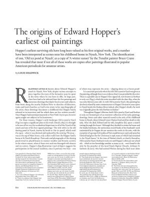 The Origins of Edward Hopper's Earliest Oil Paintings